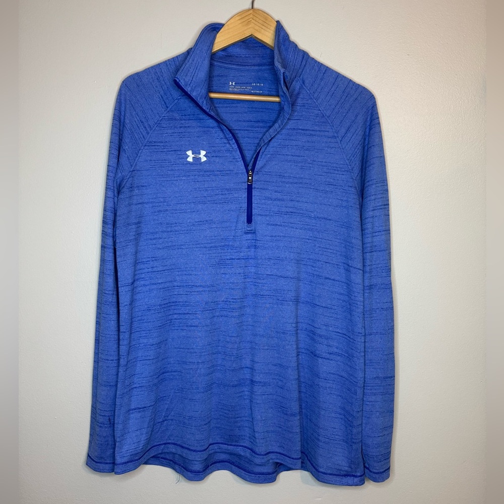 Under Armour HeatGear Blue 1/4 Zip Pullover LG